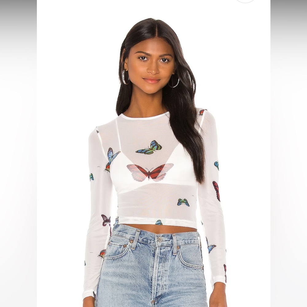 SUPERDOWN MESH butterfly top!! Size s